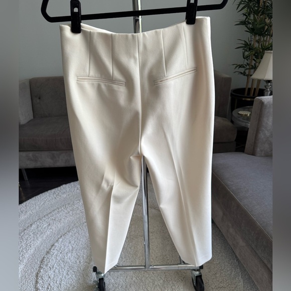 Club Monaco Cream Ivory Pleated Ankle Pants Trousers Size 6 - Picture 3 of 12